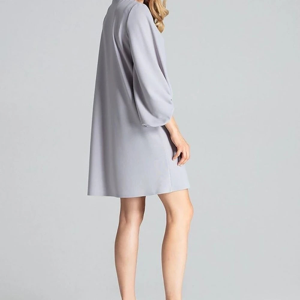 Navy Blue Trapeze Midi Dress