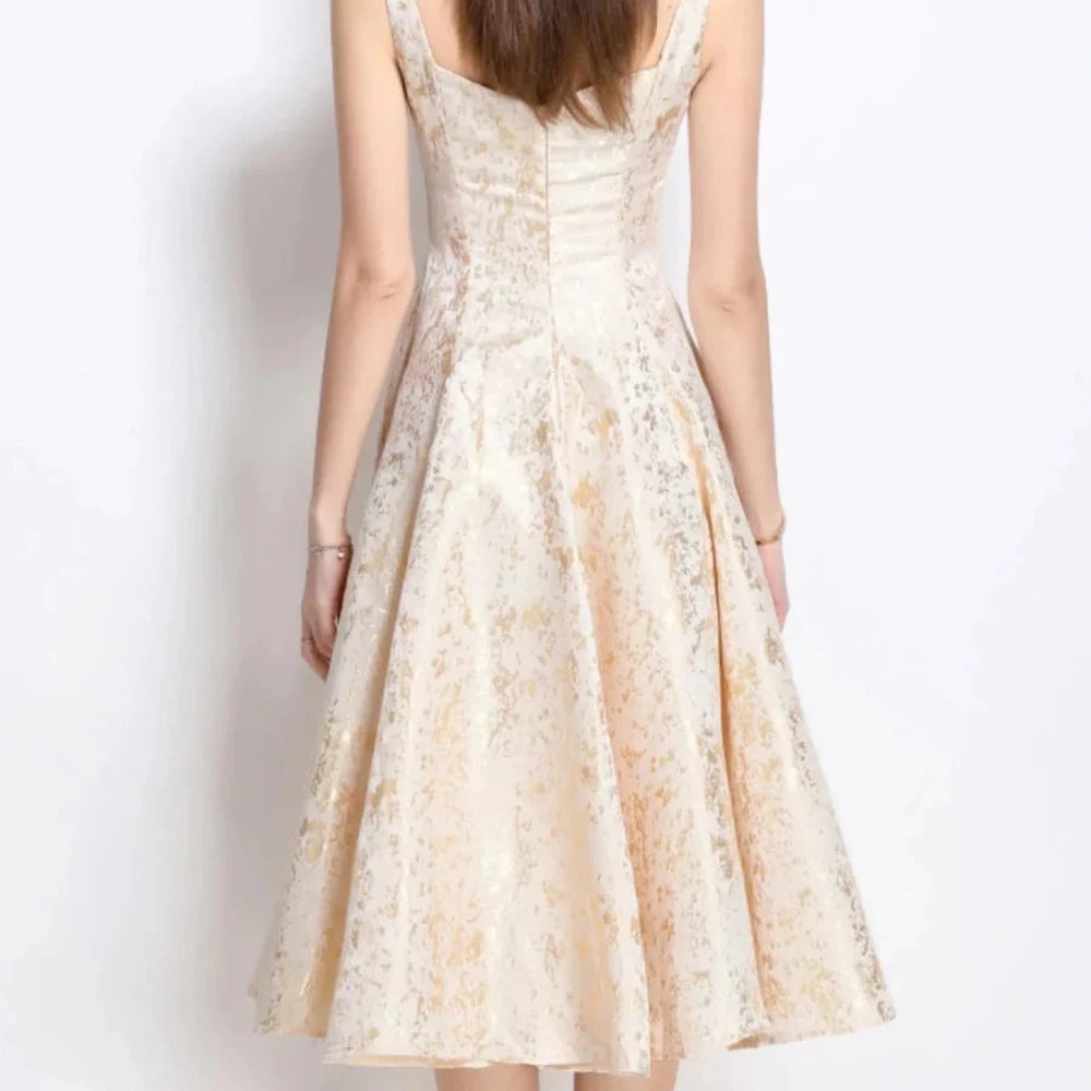 Floral A-Line Sleeveless Midi Dress