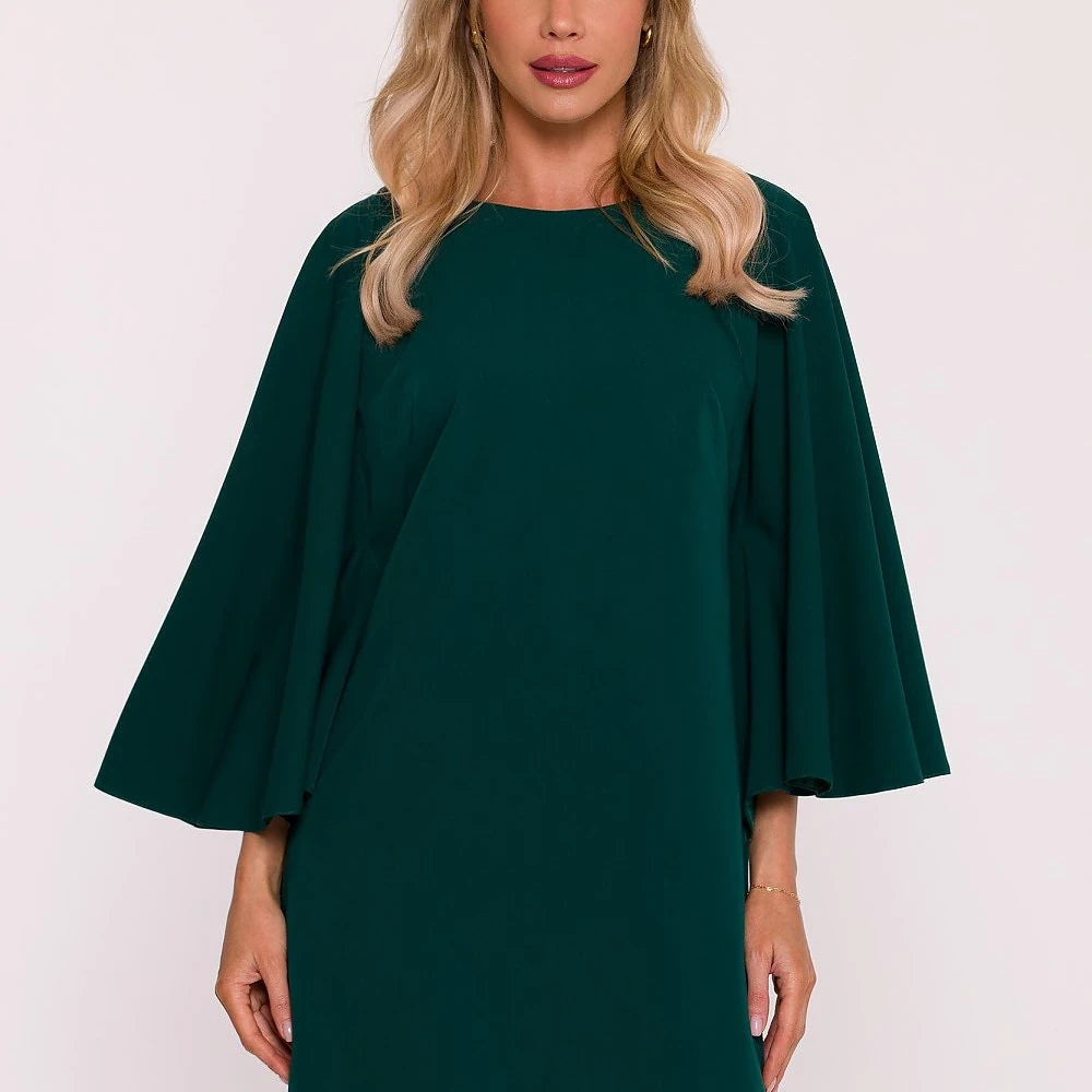 Trapeze Dress with Bat Sleeves