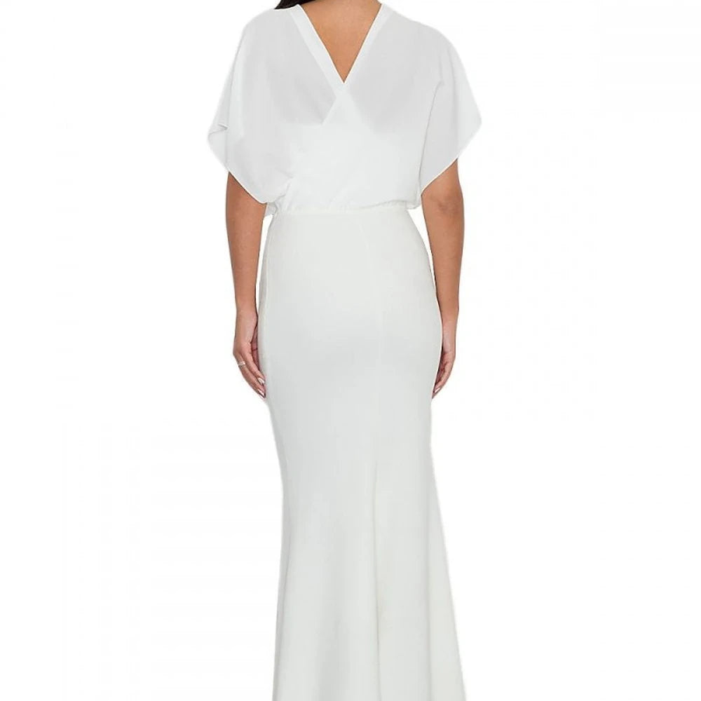 Fitted Long Dress with Transparent Top