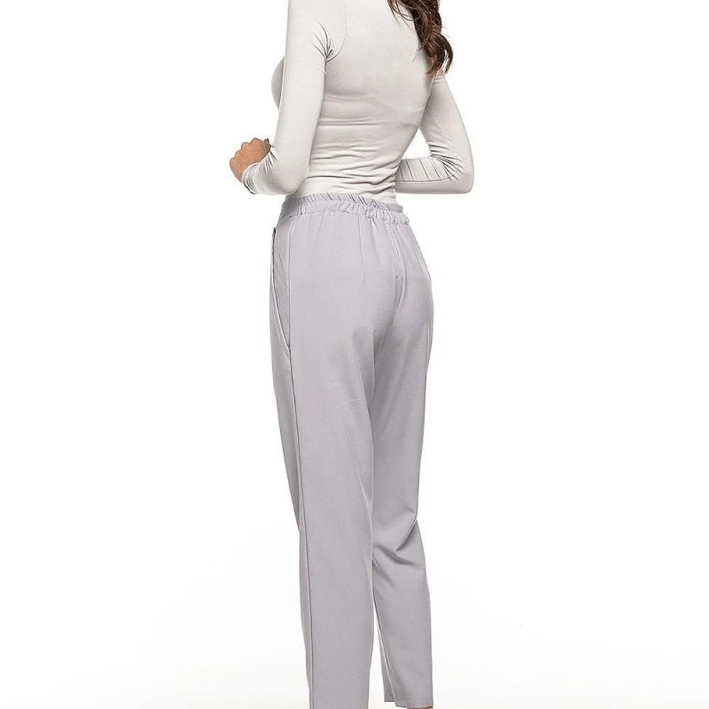 Women's Cigarette Trousers with Elastic Waist