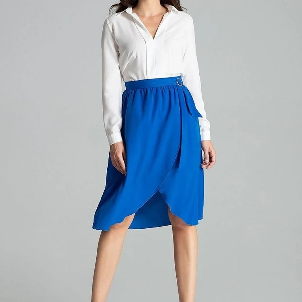 Floral Pleated Midi Skirt with Belt
