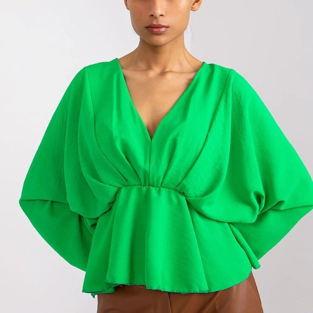 Loose Fit Wide Sleeve Blouse