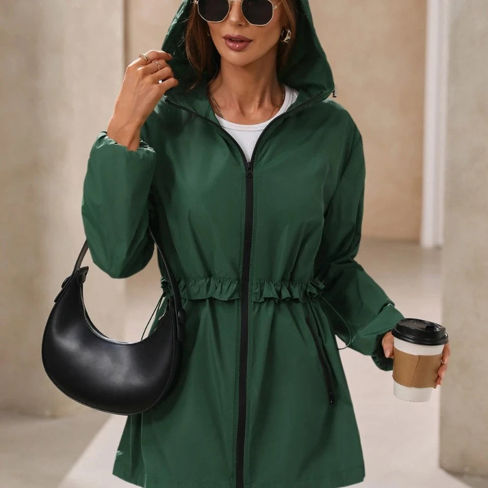 Waterproof Hooded Long Sleeve Windbreaker Jacket