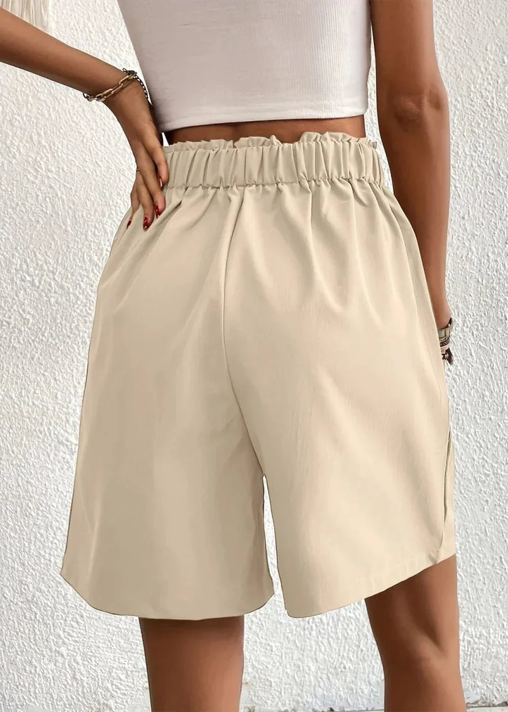 Pocketed Drawstring Waist Shorts