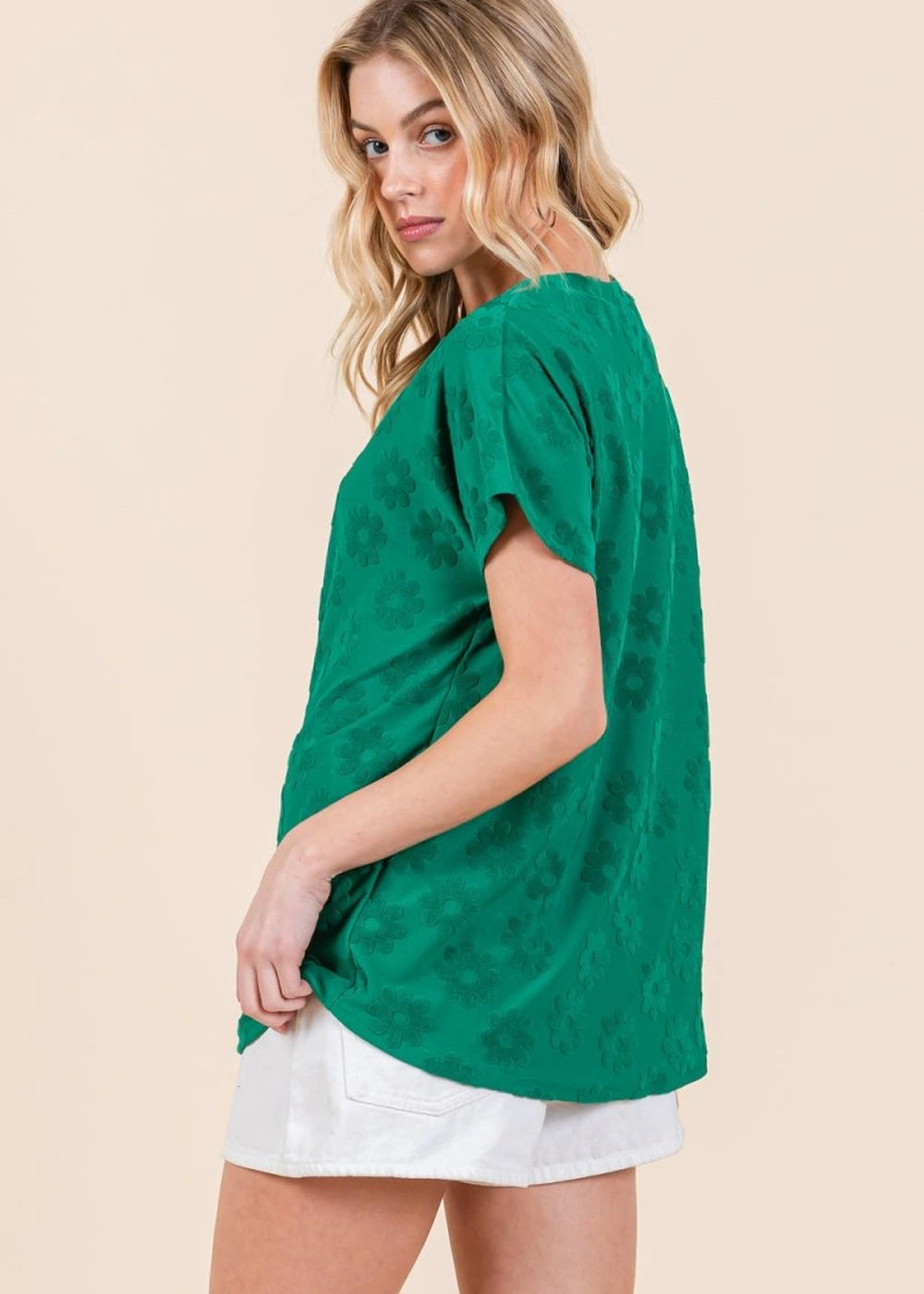 Textured floral casual top