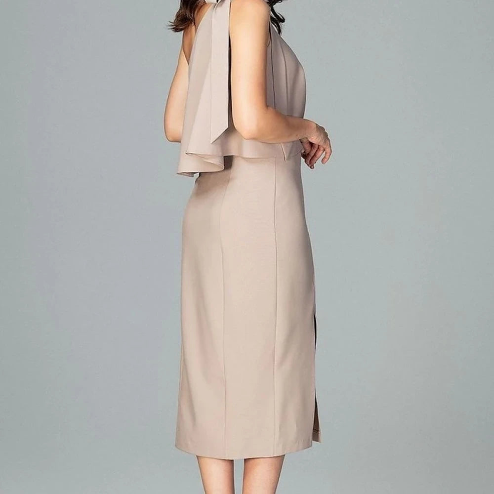 One Shoulder Bow Tie Cocktail Dress