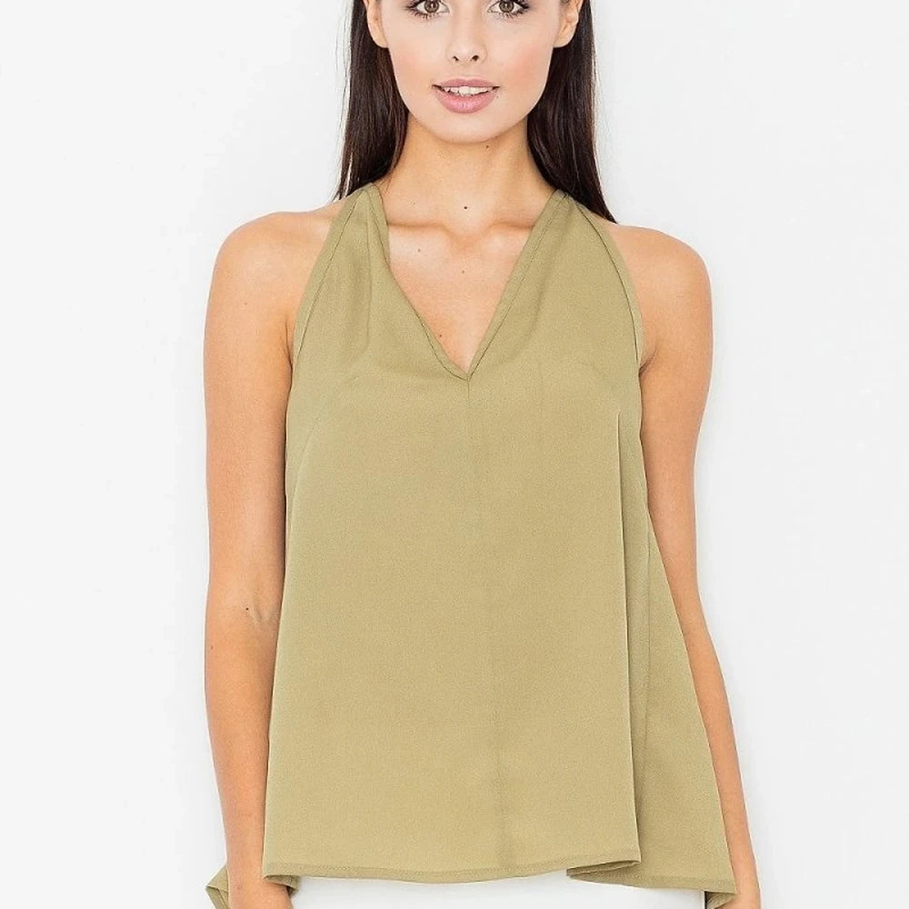 Elegant Women's Blouse with Overlap Detail