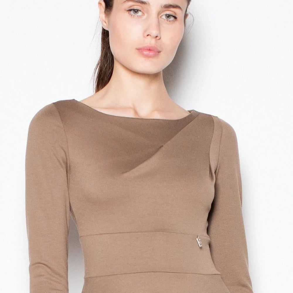 Flared Day Dress with Back Zipper