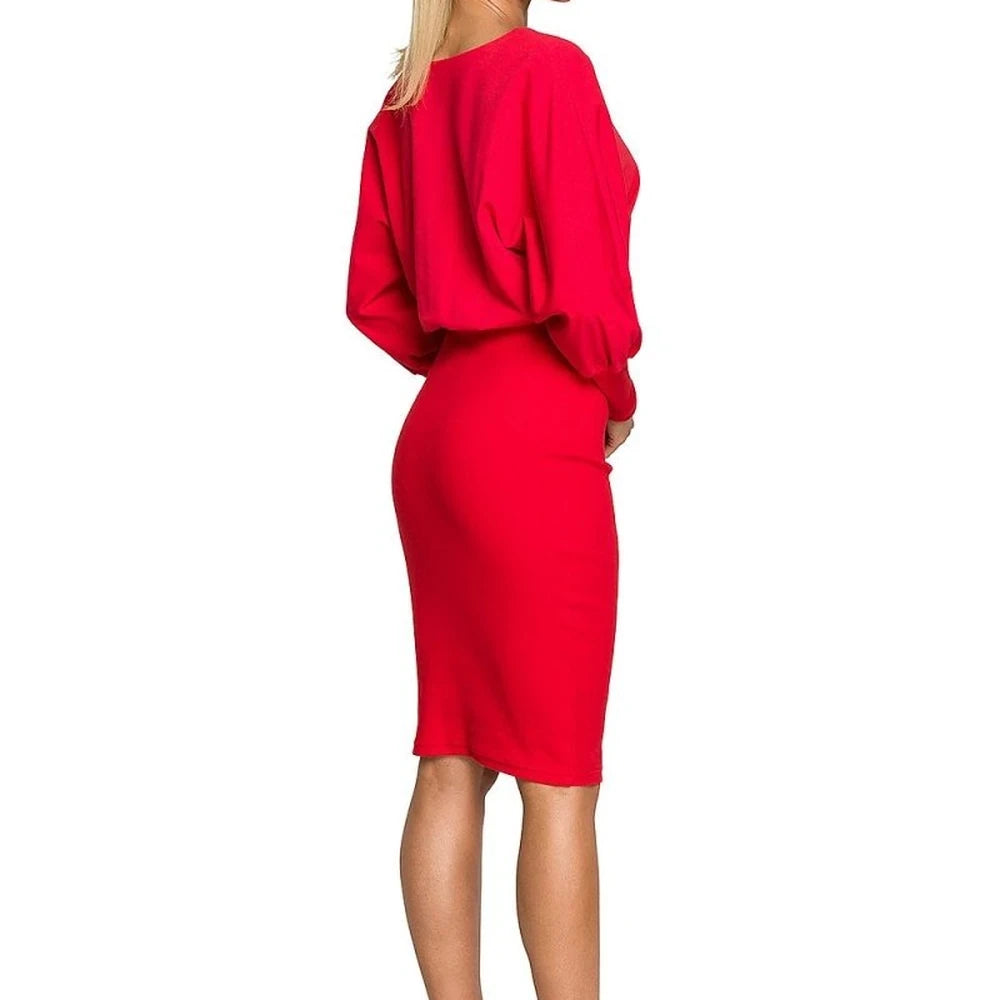 Green Day Dress with Elastic Waistband