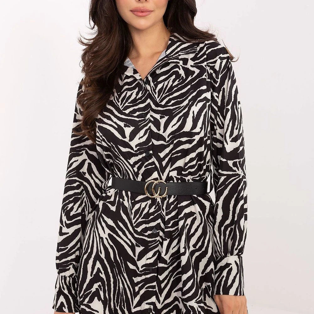 Animal Print Shirt Dress