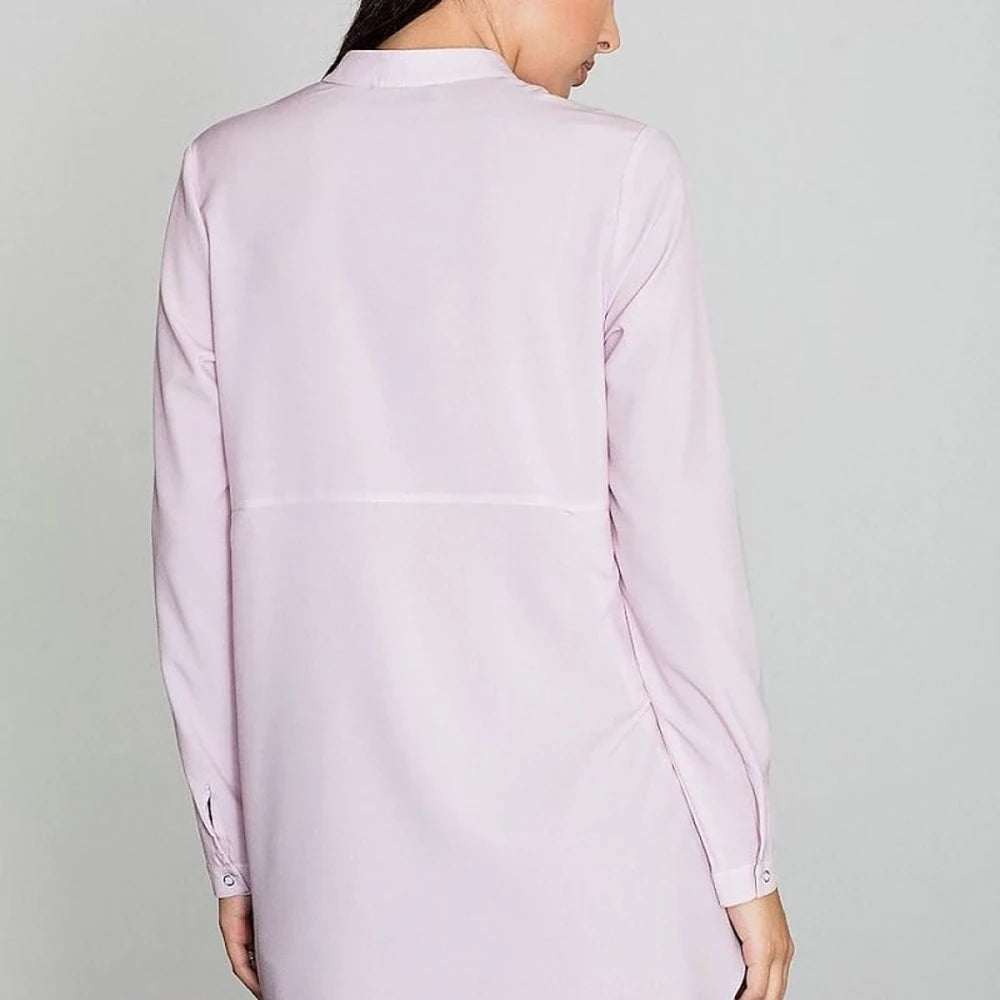 Tunic with Stand-Up Neckline and Long Sleeves