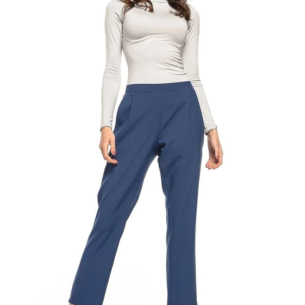 Women's Cigarette Trousers with Elastic Waist