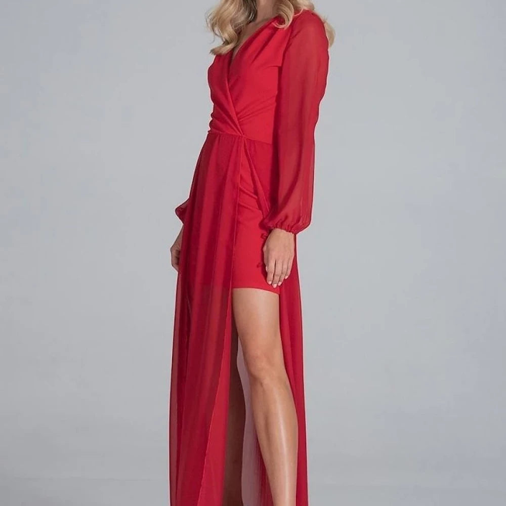 Maxi Chiffon Sleeve Evening Dress