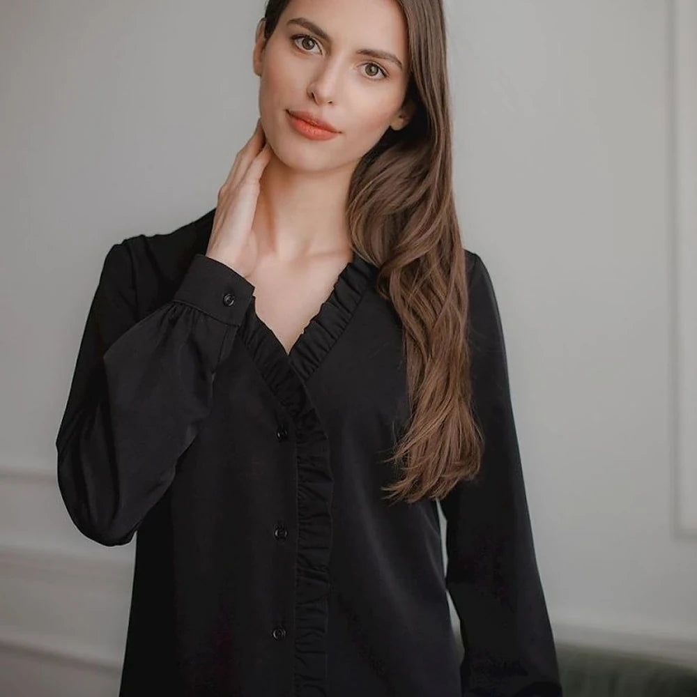 Classic Shirt with Heart Neckline