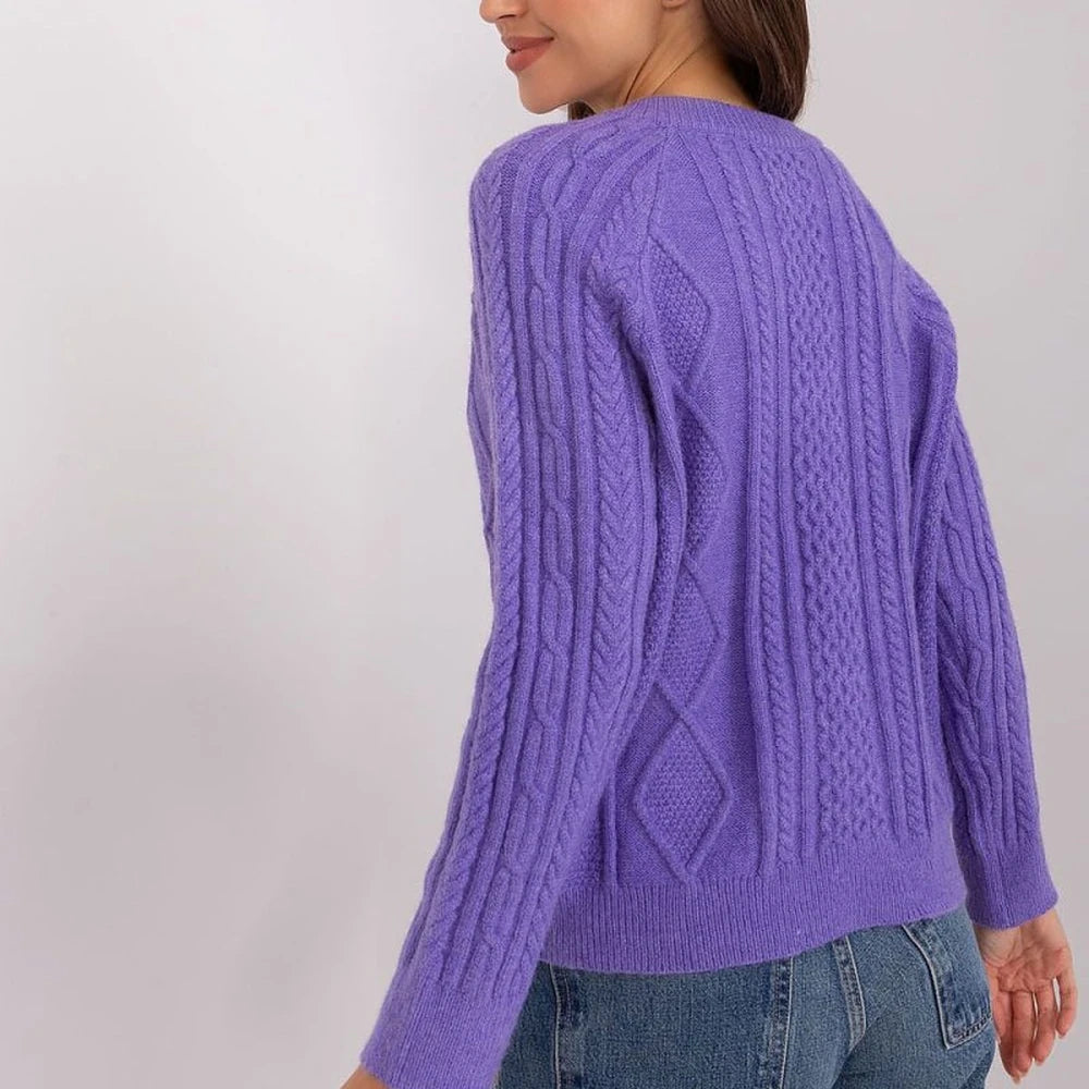 Variegated Texture Round Neck Cardigan