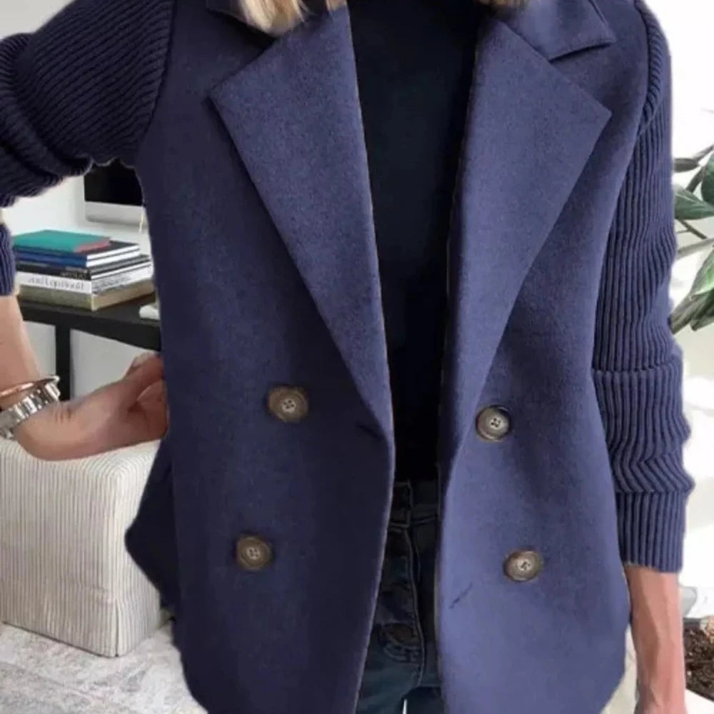 Women's Wool Blend Double-Breasted Blazer