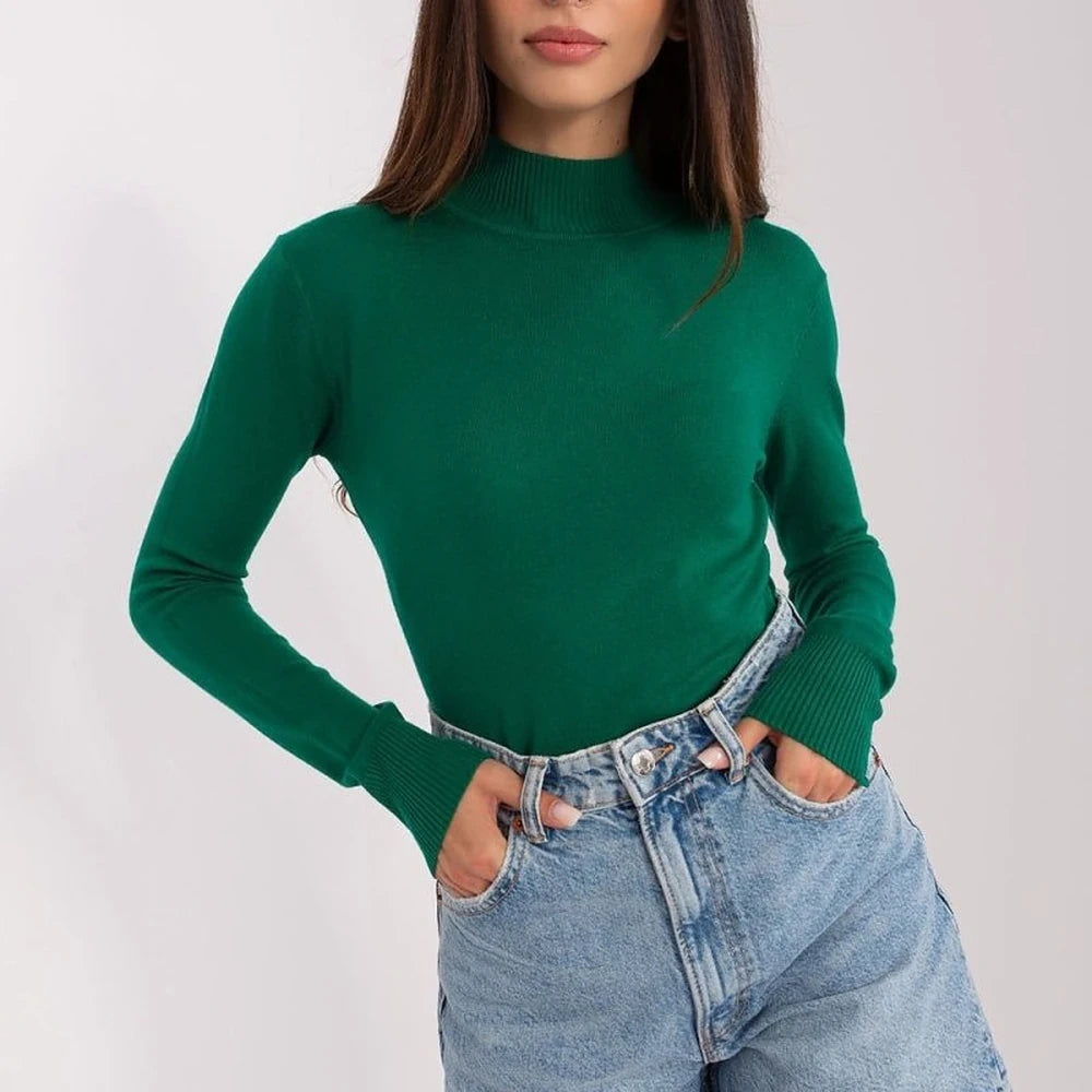 Striped Turtleneck Long Sleeve Sweater