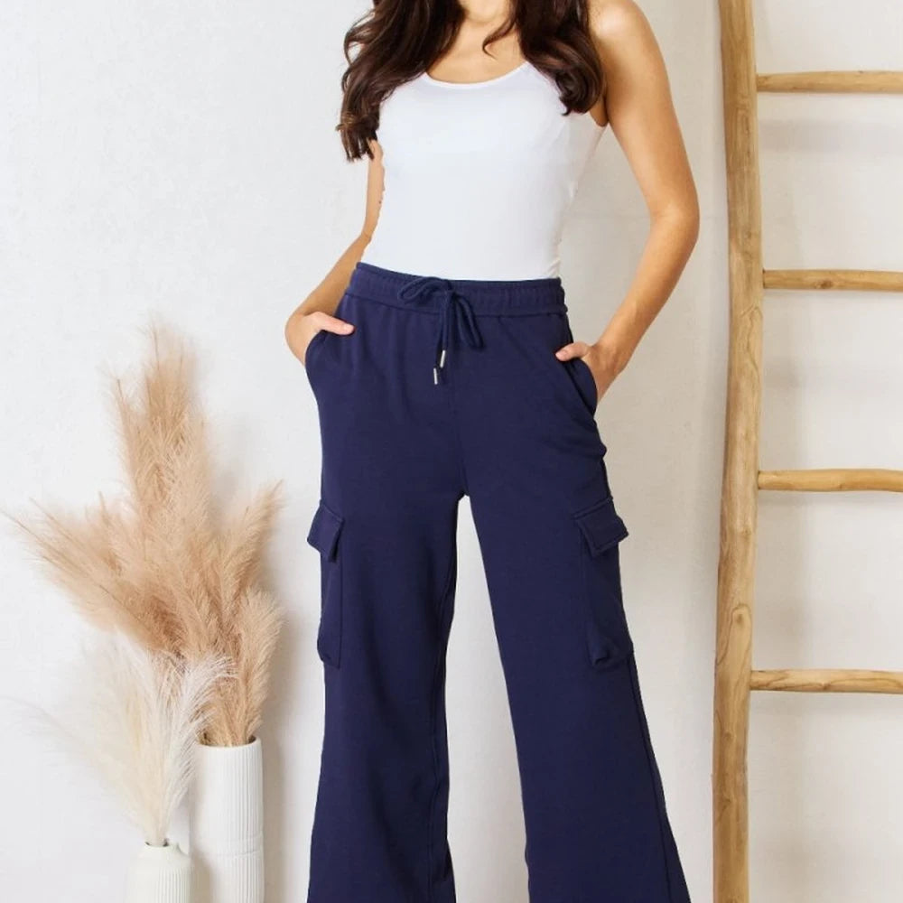 Relaxed Cargo Wide Leg Pants