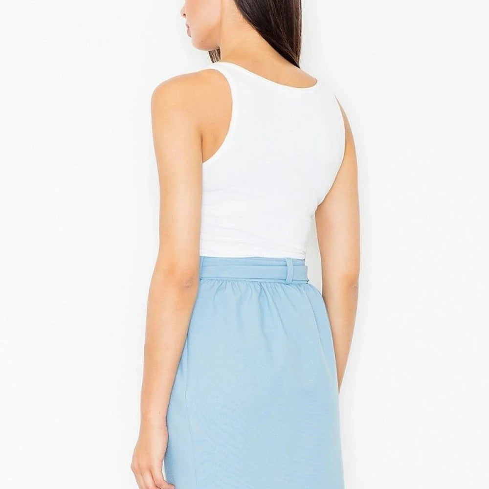 Pencil Skirt with Waist Tie - Green