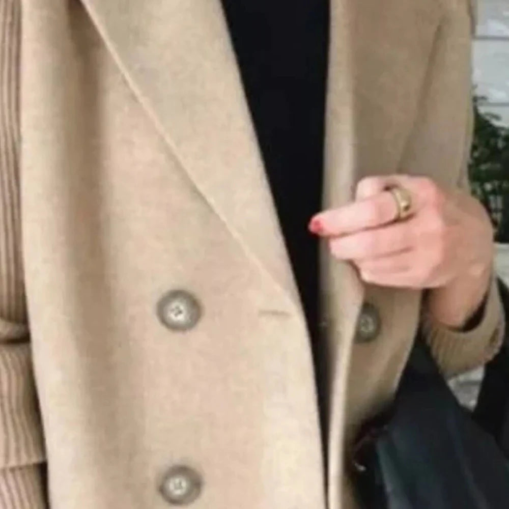 Women's Wool Blend Double-Breasted Blazer