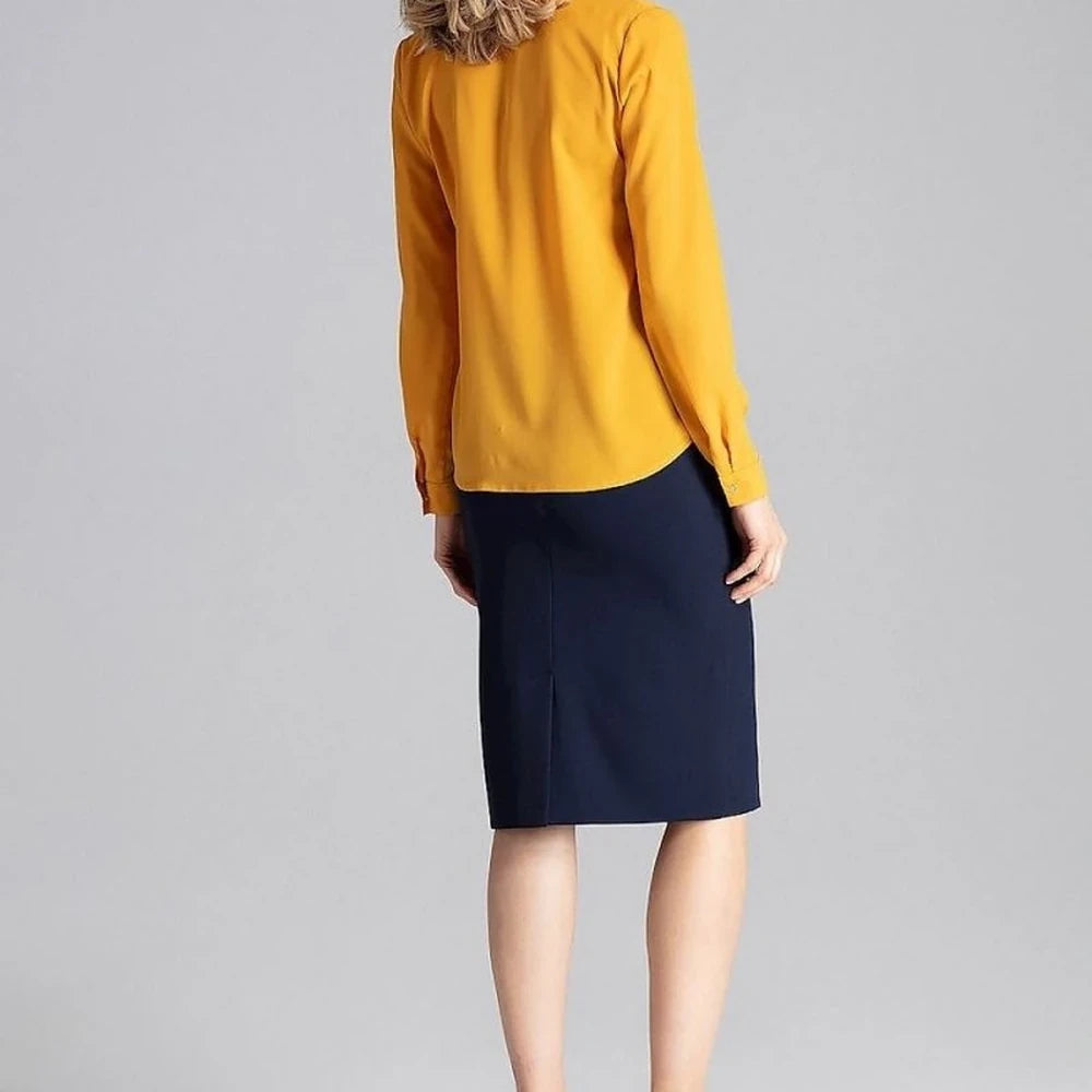 Elegant Long Sleeve Blouse with Collar