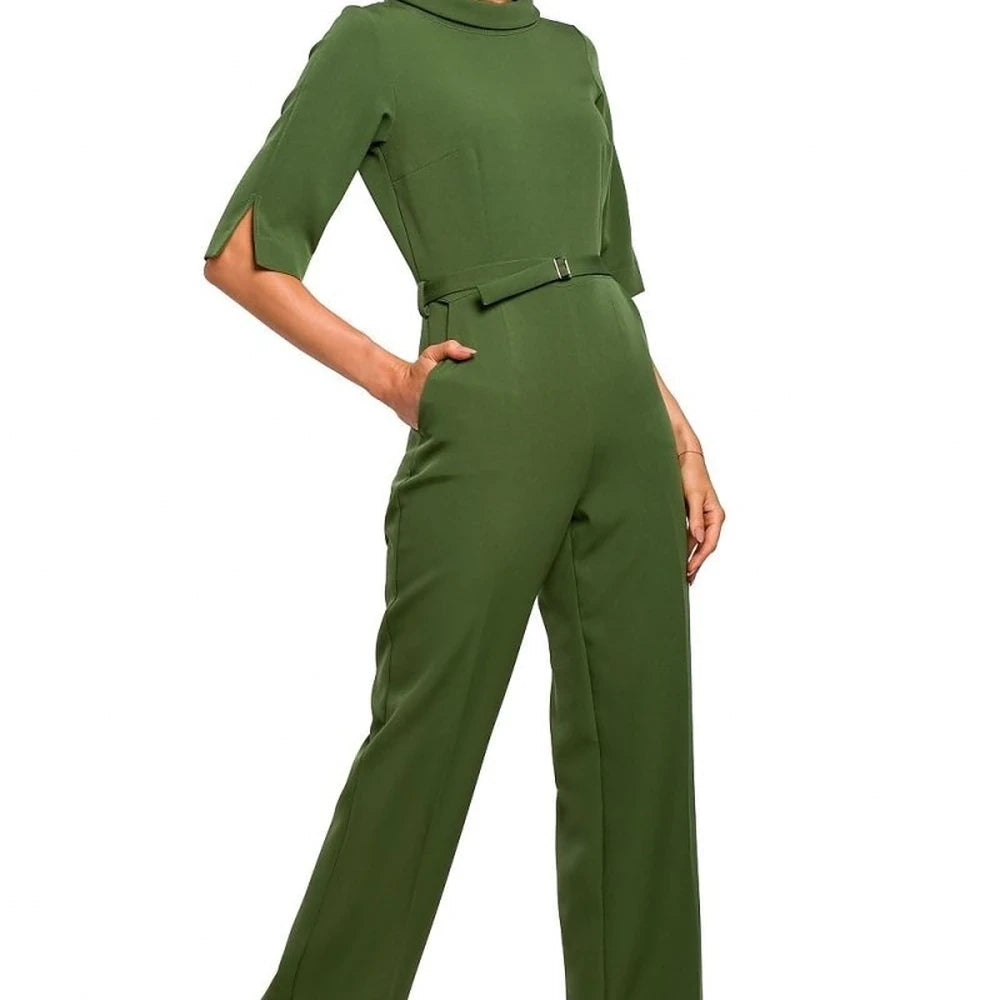 Women's Collar Neck Straight Leg Jumpsuit