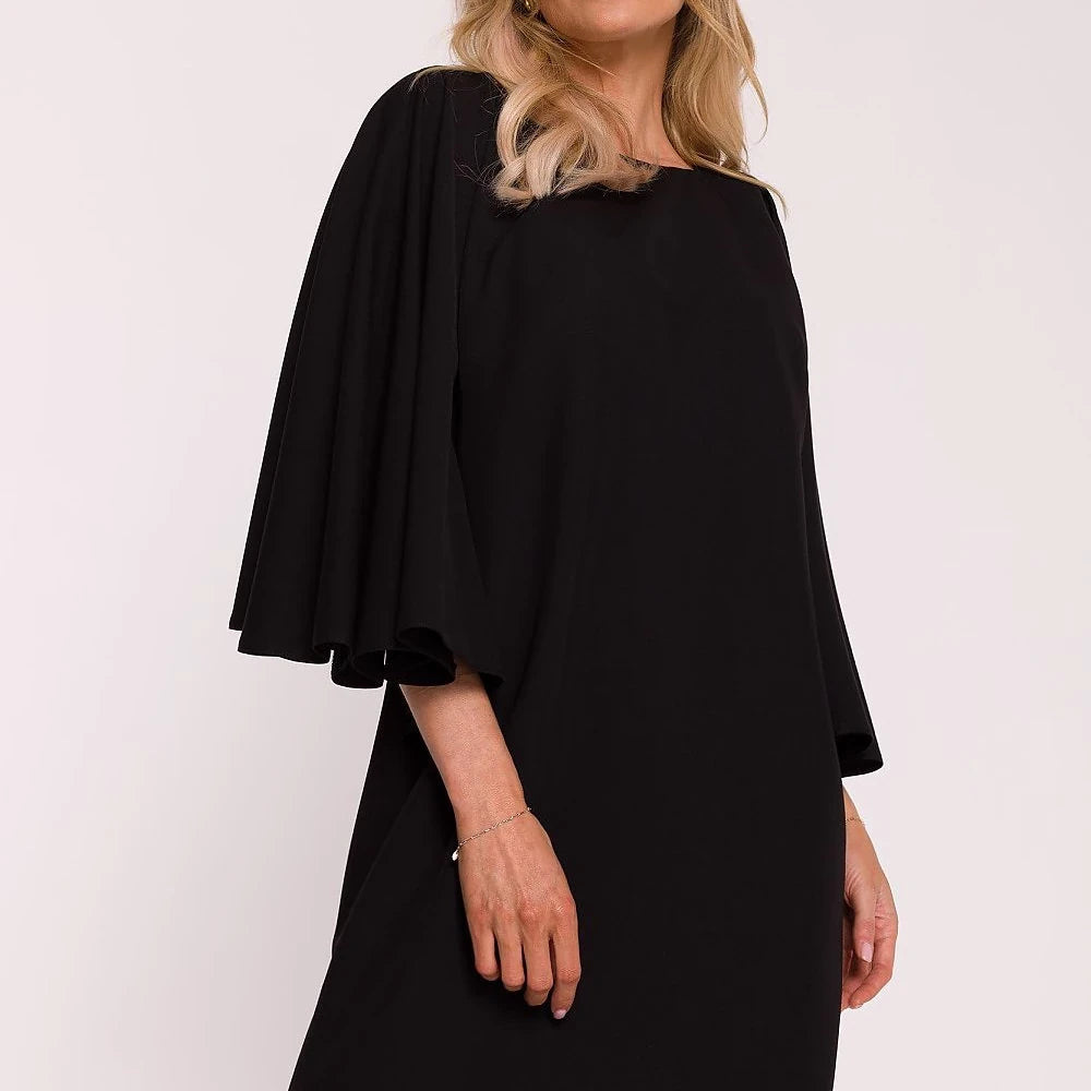 Trapeze Dress with Bat Sleeves