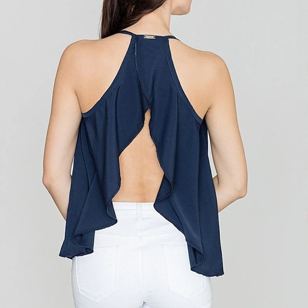 Loose Fit Backless Summer Blouse