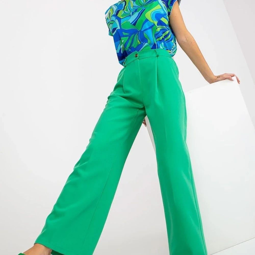 Women's High-Waisted Pleated Trousers