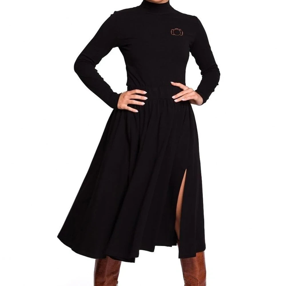 Flared Midi Skirt with Side Slit