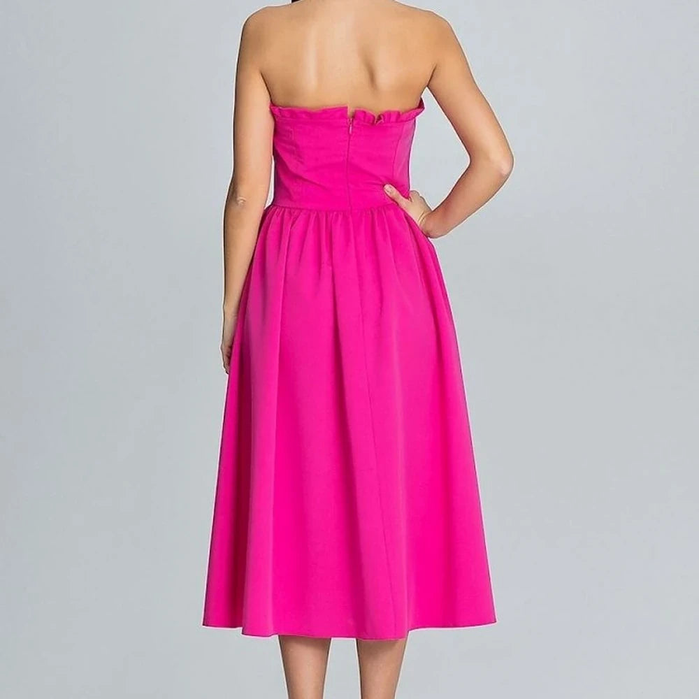 Romantic Ruffle Bodice Evening Dress
