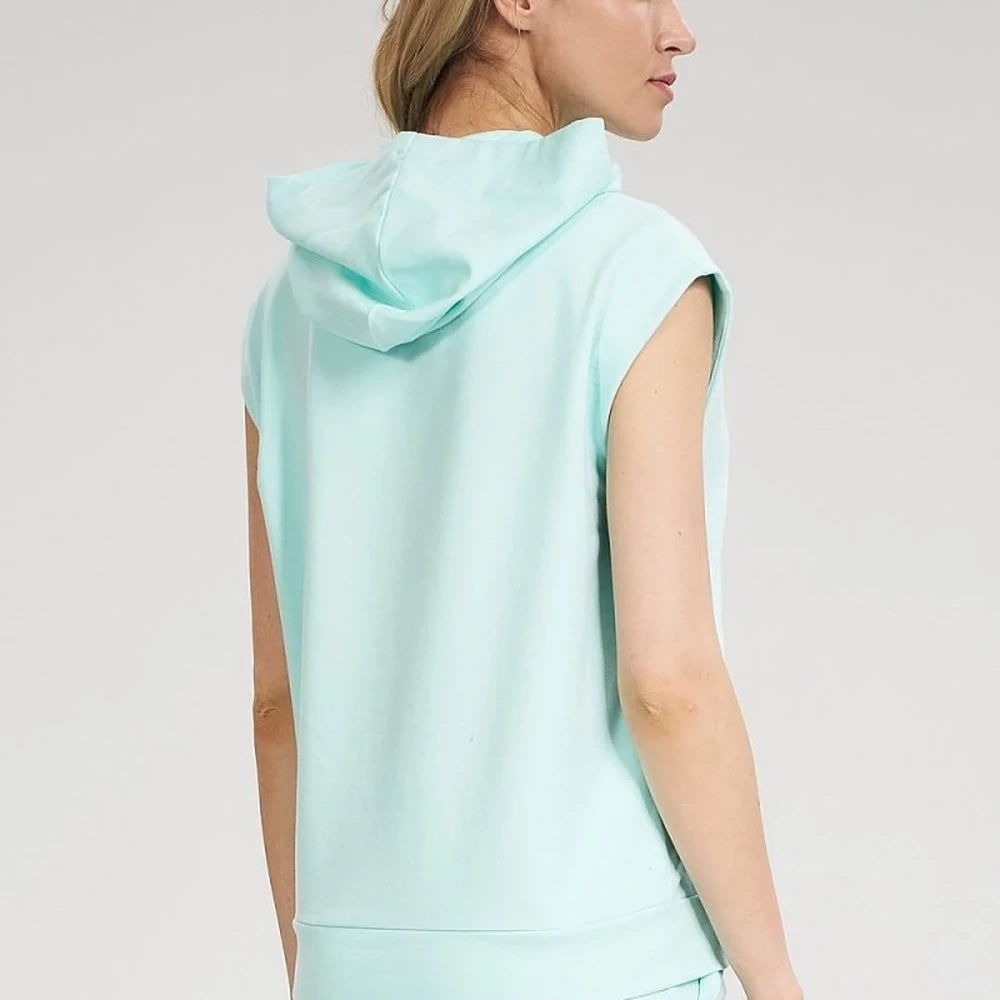 Loose Fit Cotton Spandex Hooded Sweatshirt - Yellow