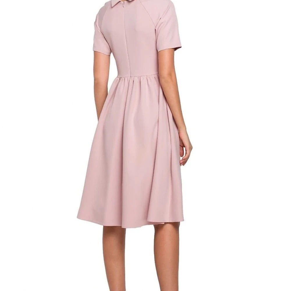 Red Ruffled Sleeve Day Dress