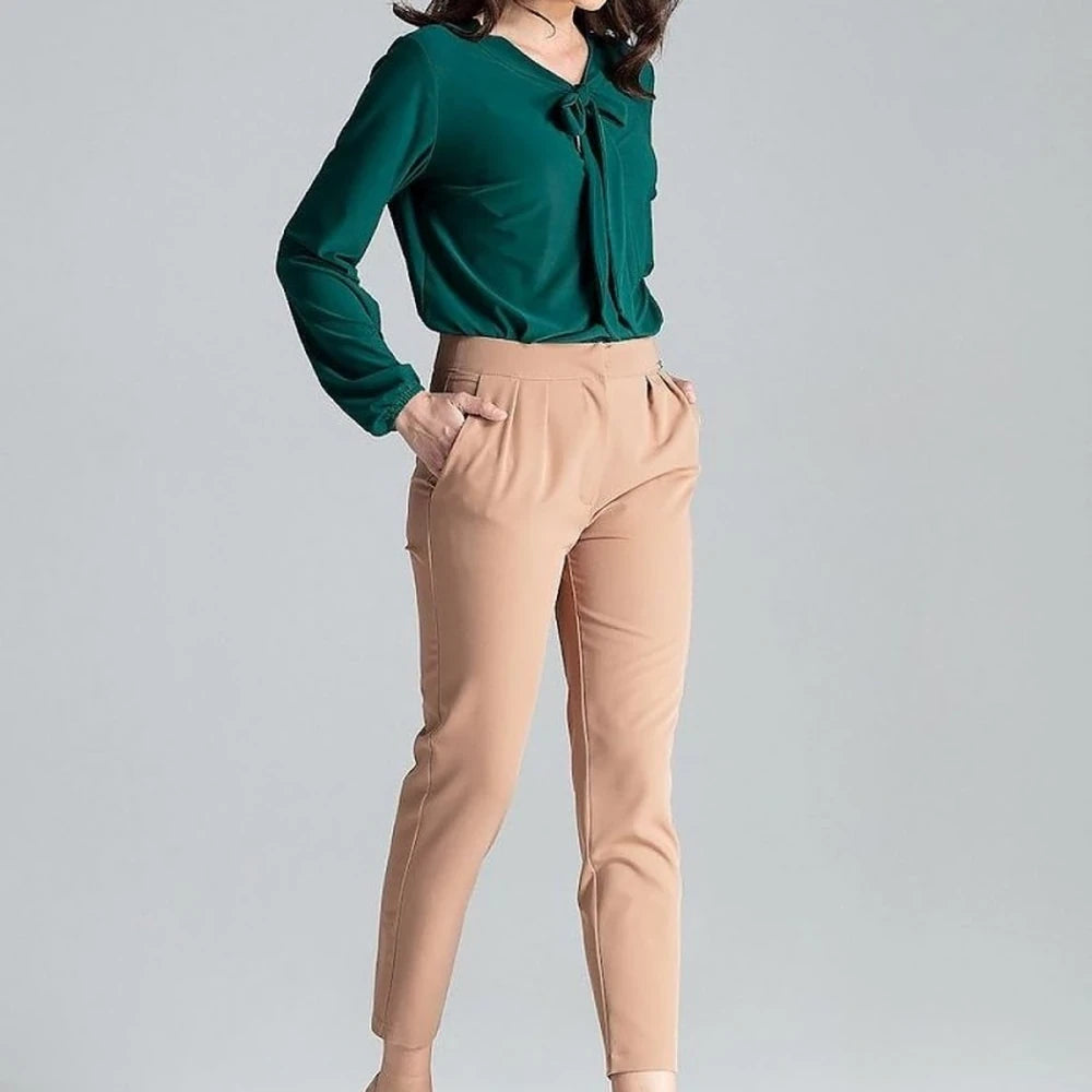 Women's Green Cigarette Trousers
