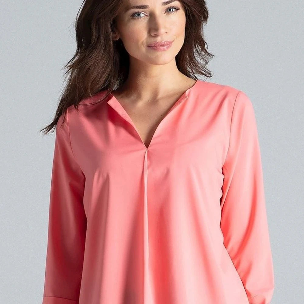 Women's Long Sleeve Pleated Blouse