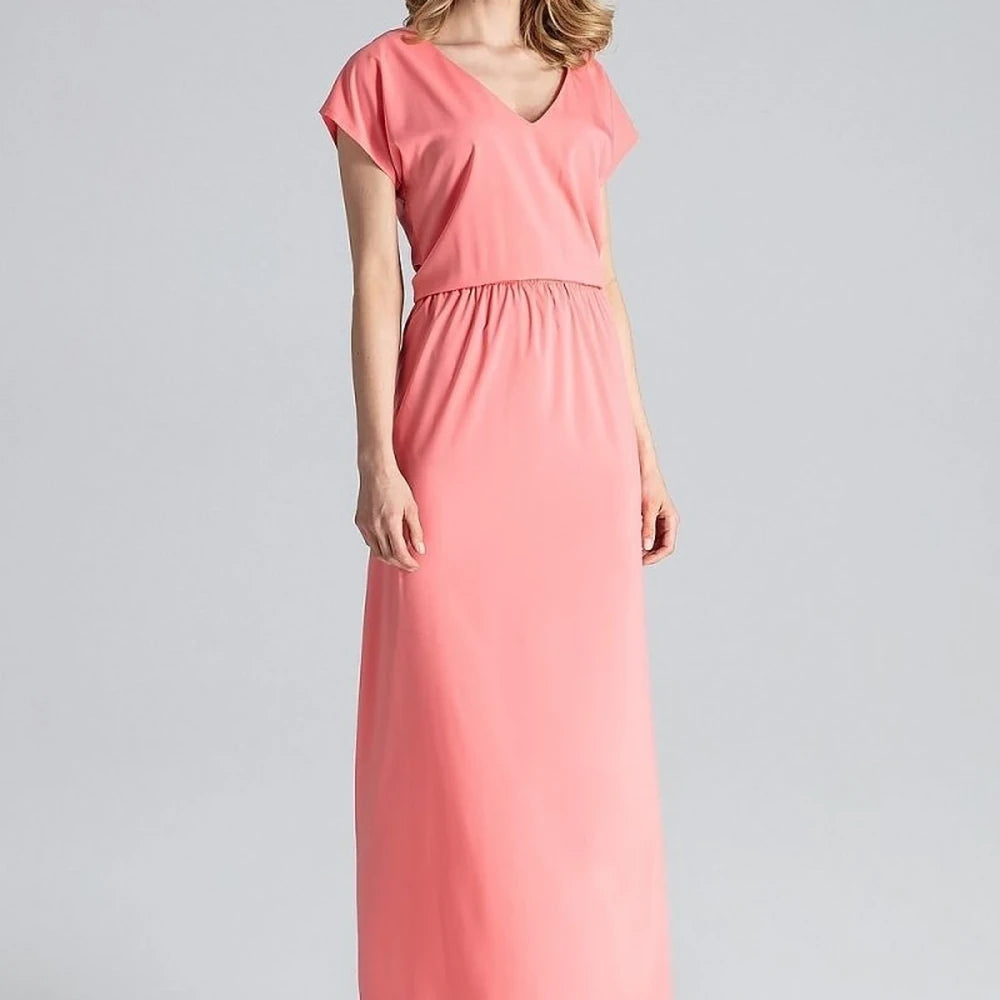 Light Maxi Dress with V-Neck