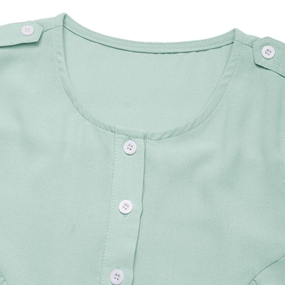 Button Detail Sleeveless Mini Dress