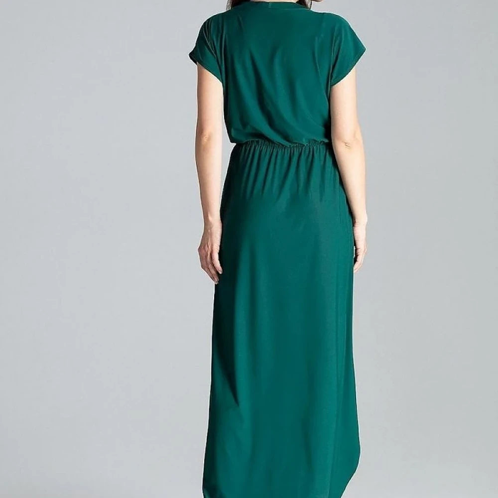 Green Kimono Sleeve Maxi Dress with Slit