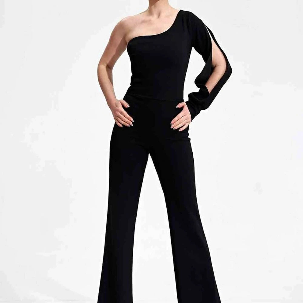 Polyester Spandex Wide Leg Jumpsuit