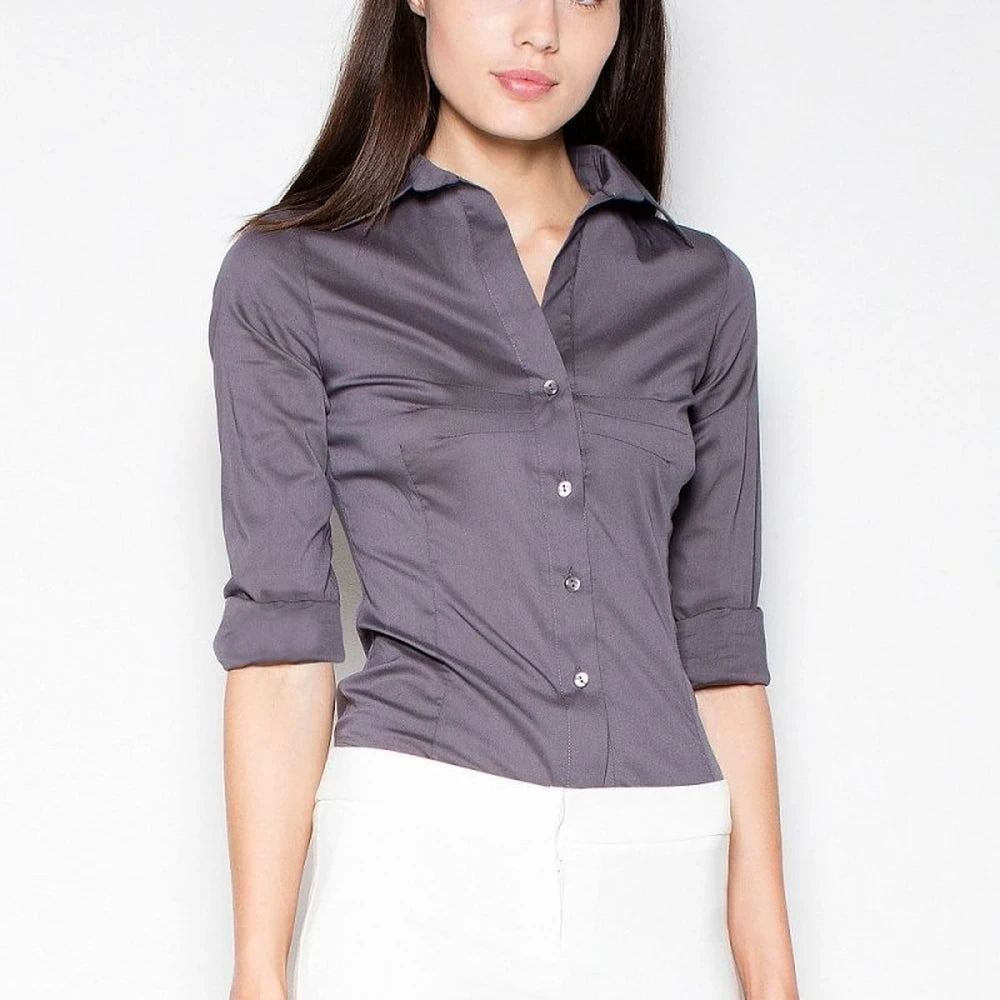 Cotton Collar Long Sleeve Shirt