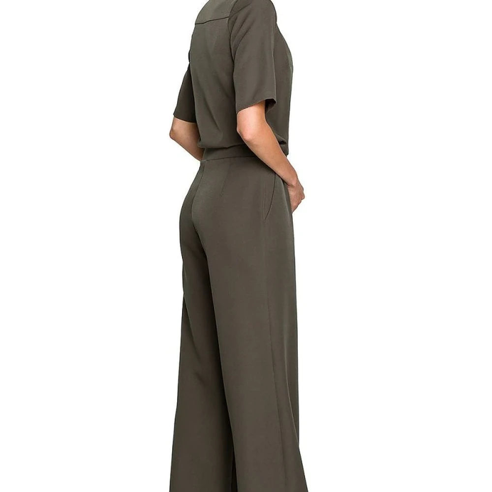 Wide Leg Trouser Suit with Elbow Sleeves