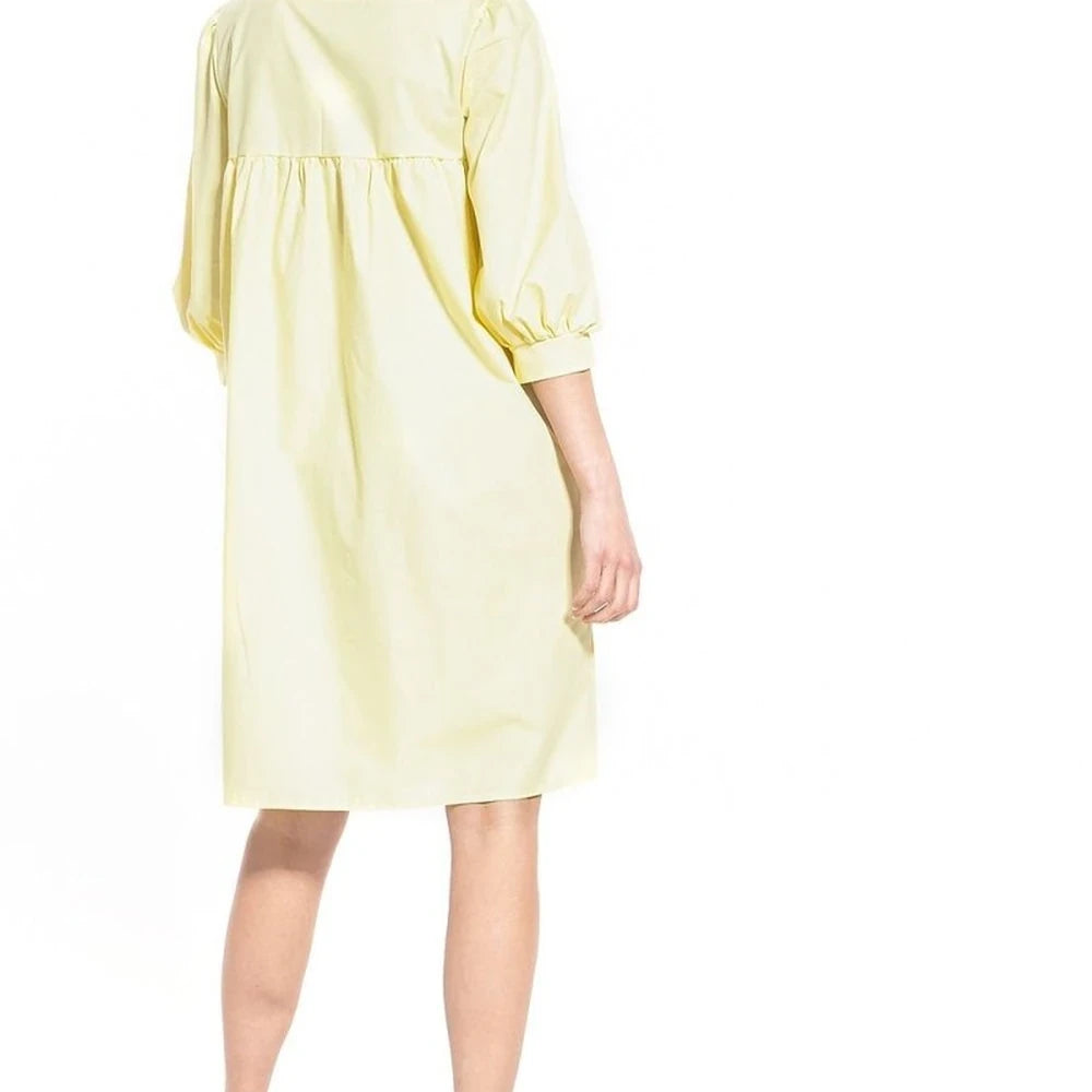 Cotton Midi Dress with Buffet Sleeves