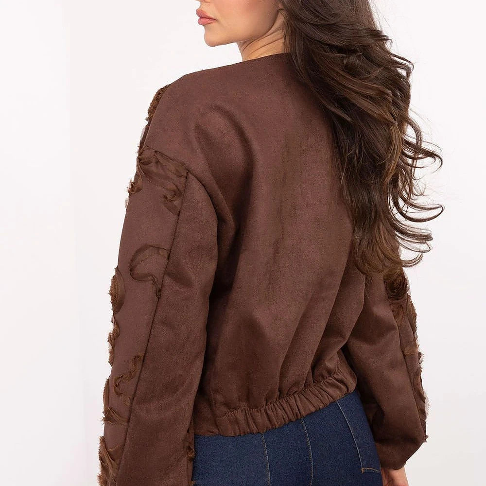 Paris Bomber Jacket with Floral Appliqué