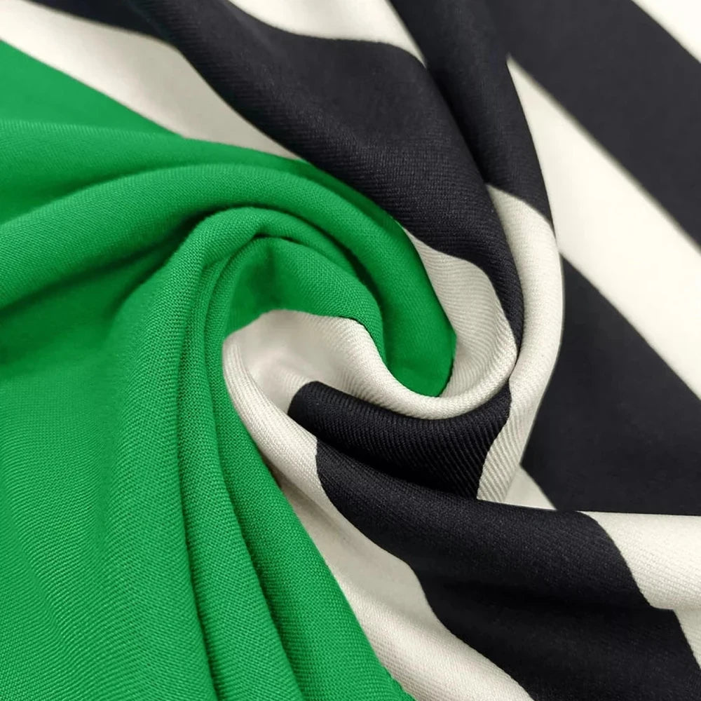 Color Block Striped Midi Dress