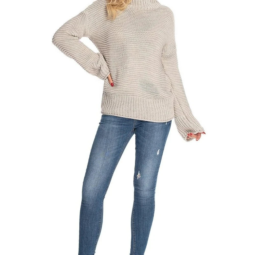 Loose Sleeve Stand Collar Sweater