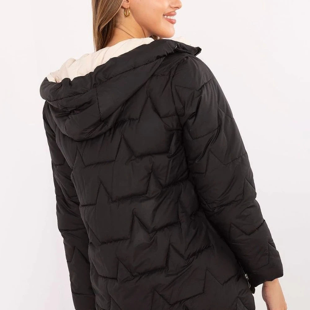 Quilted Detachable Hood Down Jacket