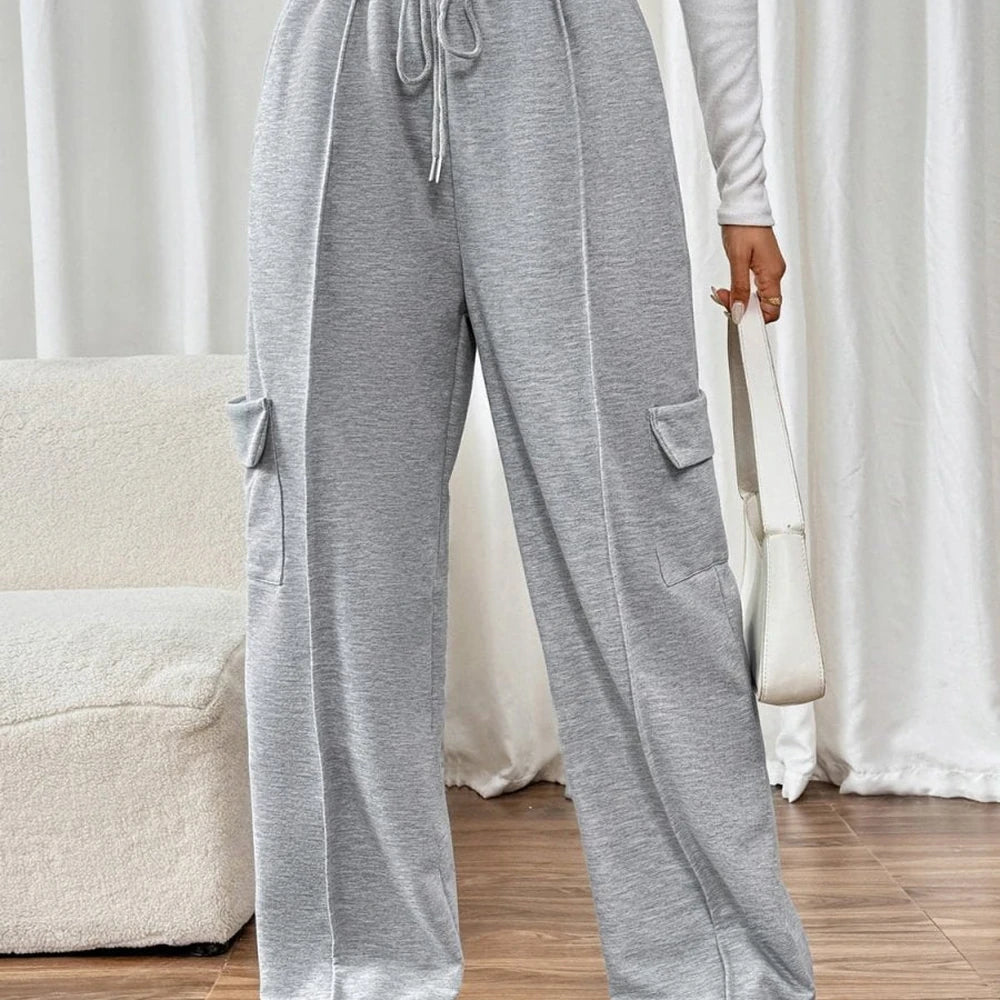 Perfee Drawstring Wide Leg Pants