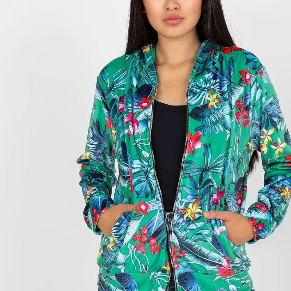 Blue Hooded Zip-Up Sweatshirt