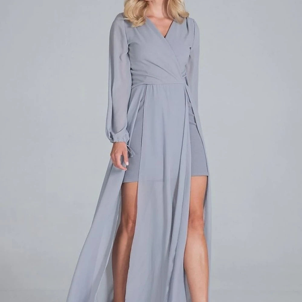 Maxi Chiffon Sleeve Evening Dress